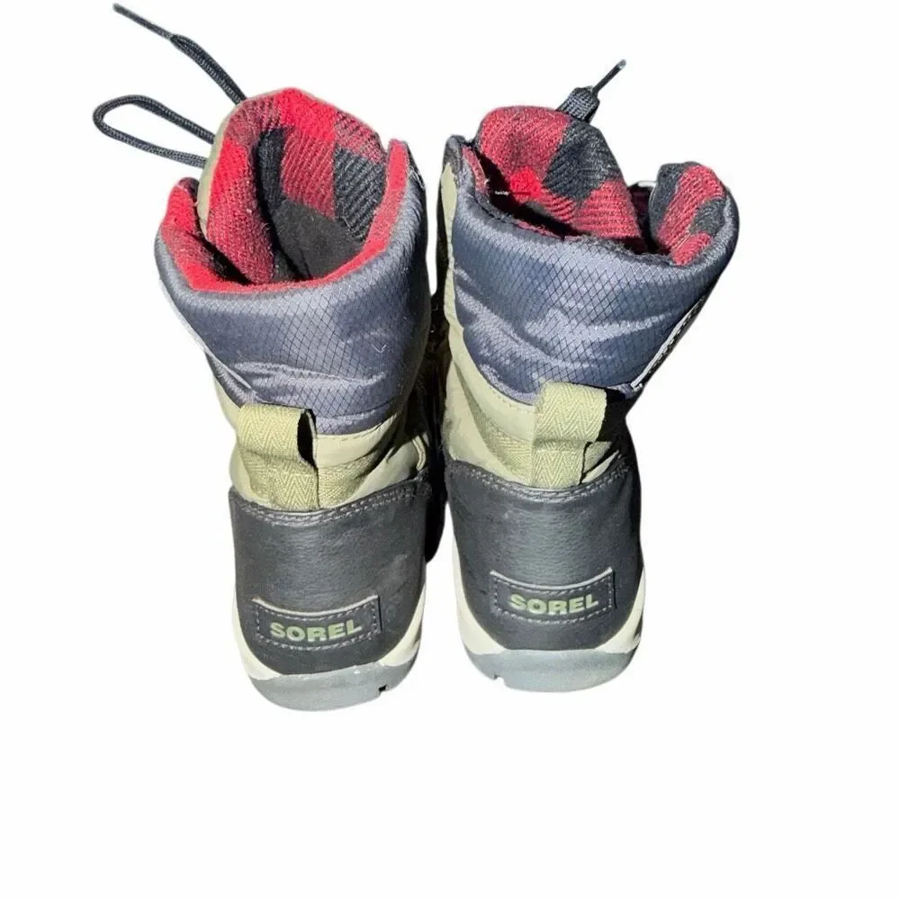 Sorel Whitney Winter Snow Boots Womens 10 US Green Waterproof Lace Up Insulated